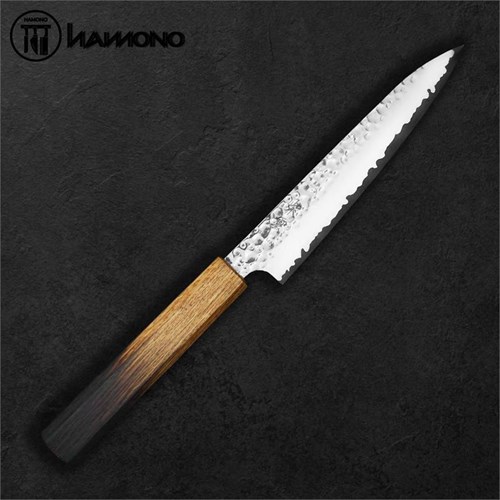 Seki Kanetsugu Utility 150mm VG10 Oak Wood Handle Burnt Lacquer