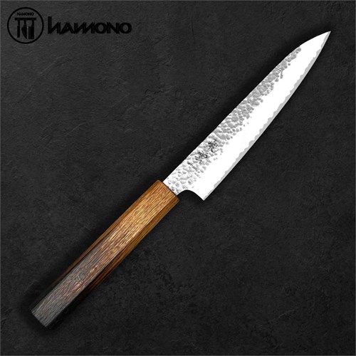 Seki Kanetsugu Utility 150mm VG10 Oak Wood Handle Burnt Lacquer