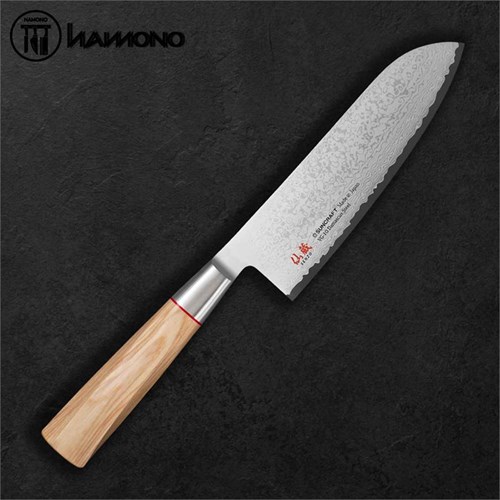 Senzo Twisted Octagon Damascus VG10 Steel Santoku 167mm