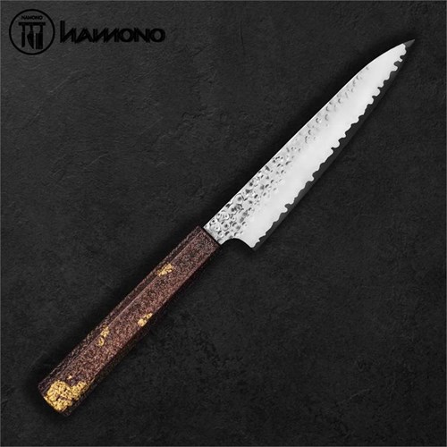 Seki Kanetsugu Utility 150mm VG10 Oak Wood Handle Gold Leaf Copper
