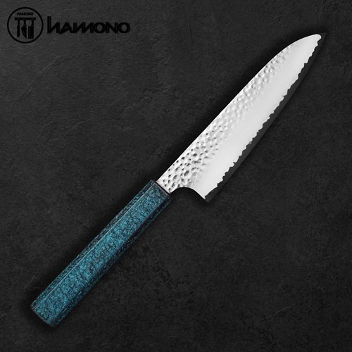 Dao Santoku Seki Kanetsugu VG10 170mm Cán Xanh Dương