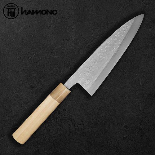 Dao Deba Masamoto Hon Kasumi Suminagashi Thép Xanh Aogami 180mm