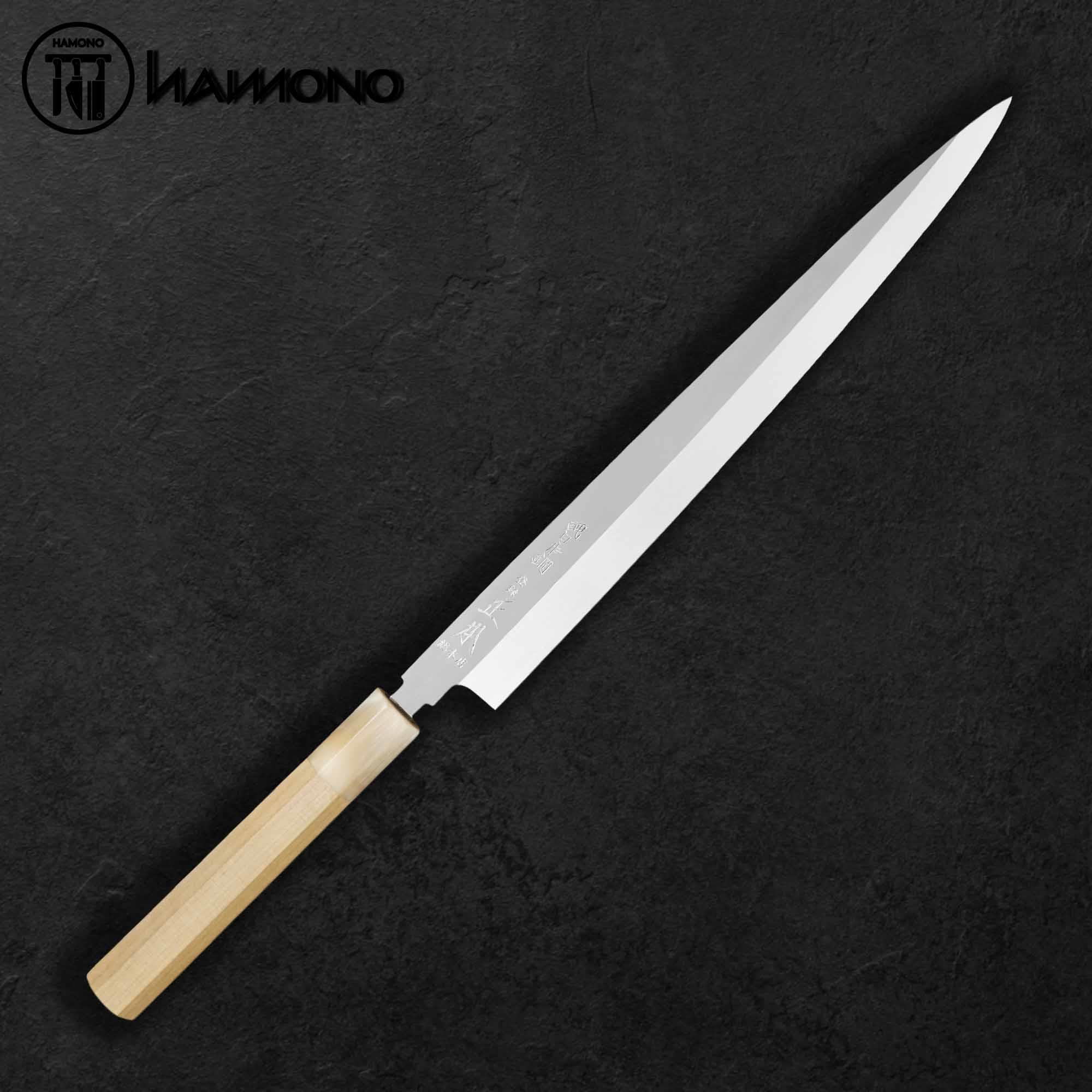 Dao Yanagiba Masamoto Honyaki Thép Xanh Aogami 330mm