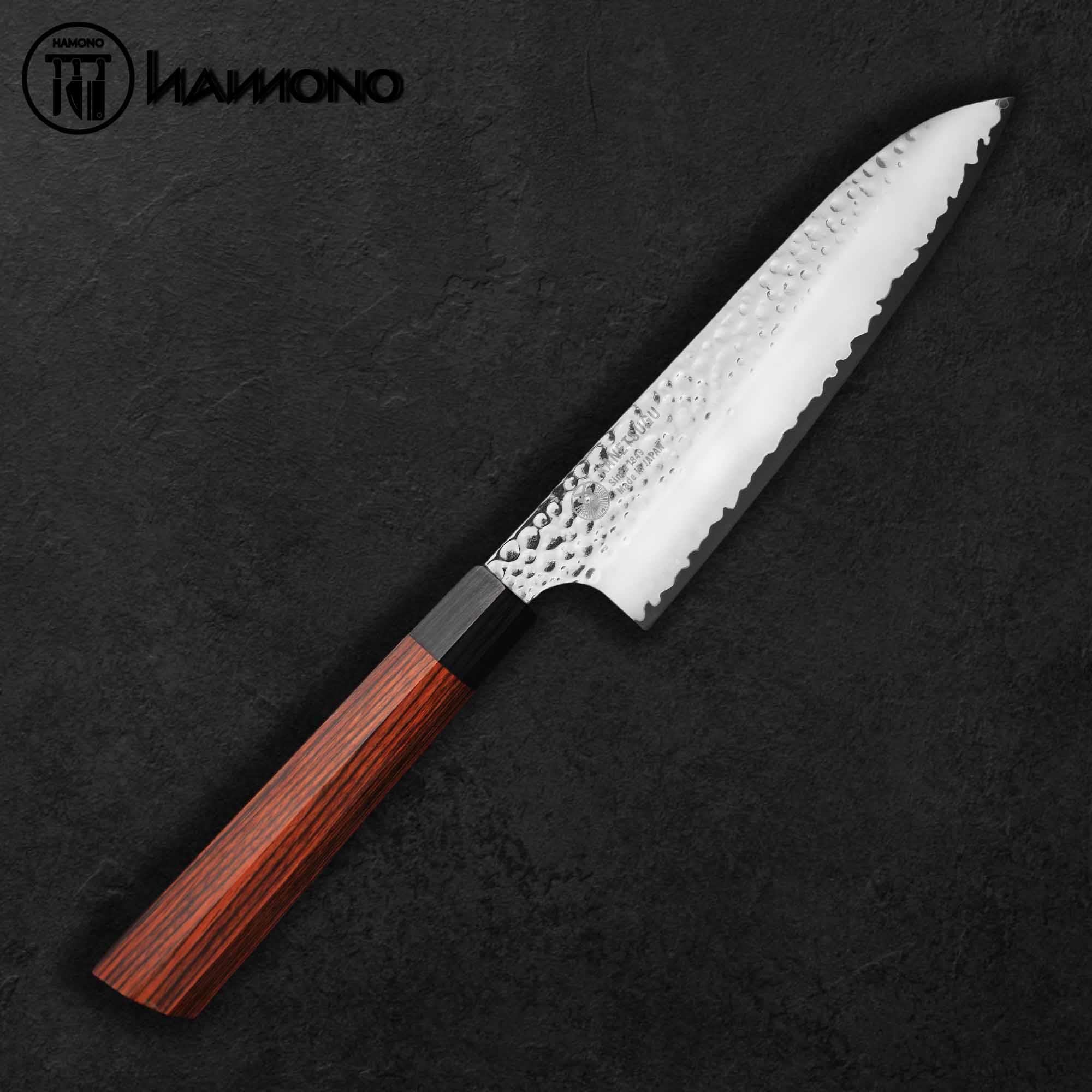 Dao Santoku Seki Kanetsugu 170mm Thép VG10 Cán Gỗ Pakka