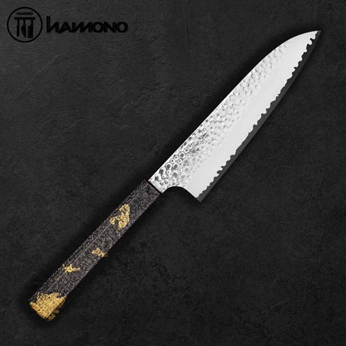 Dao Santoku Seki Kanetsugu VG10 170mm Lá Vàng (Bạc)