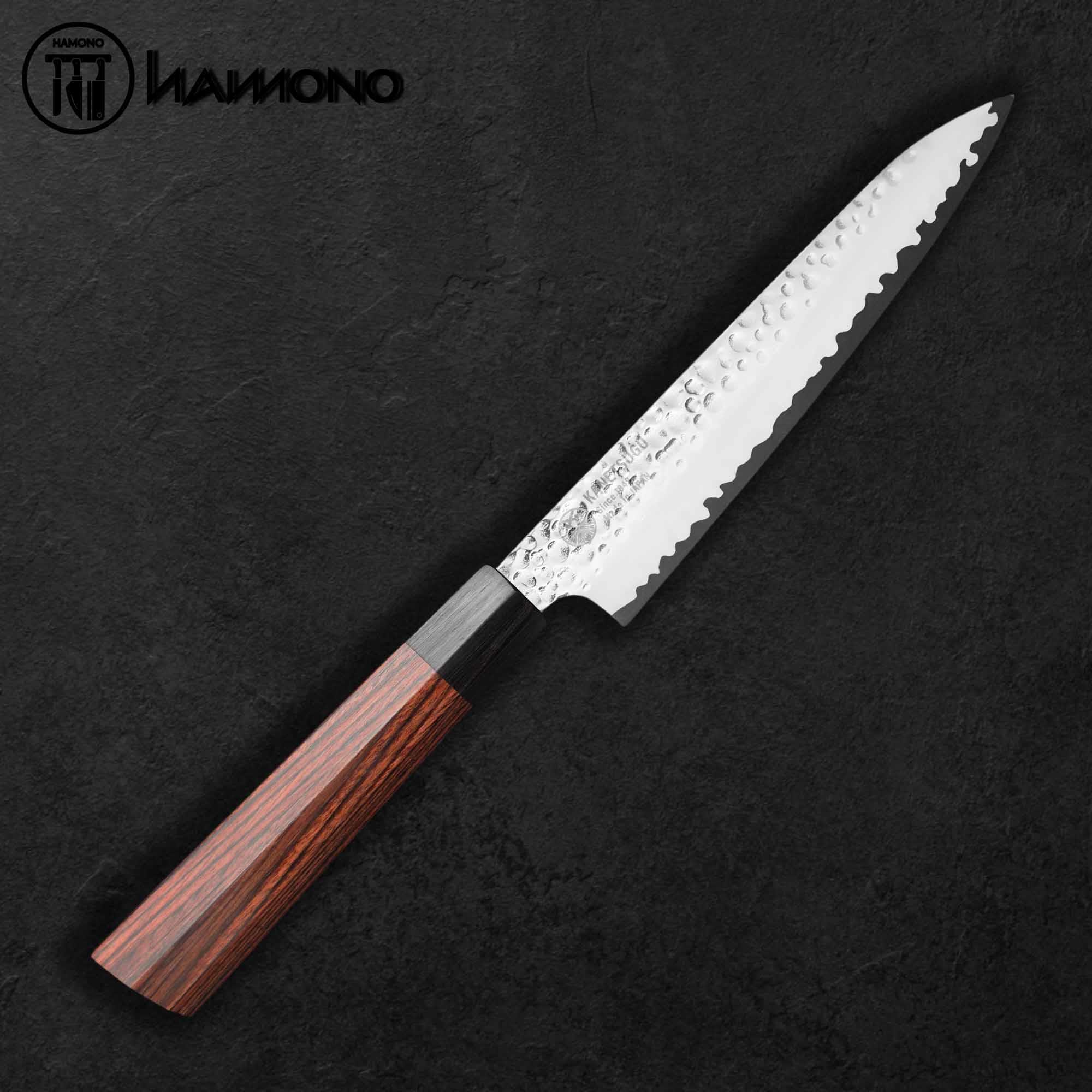 Dao Utility Seki Kanetsugu 150mm Thép VG10 Cán Gỗ Pakka 