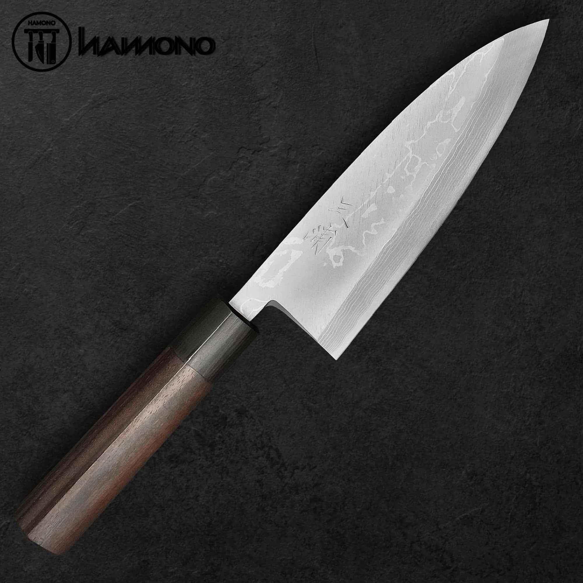 Dao Deba Miura Thép Trắng 2 Damascus 165mm