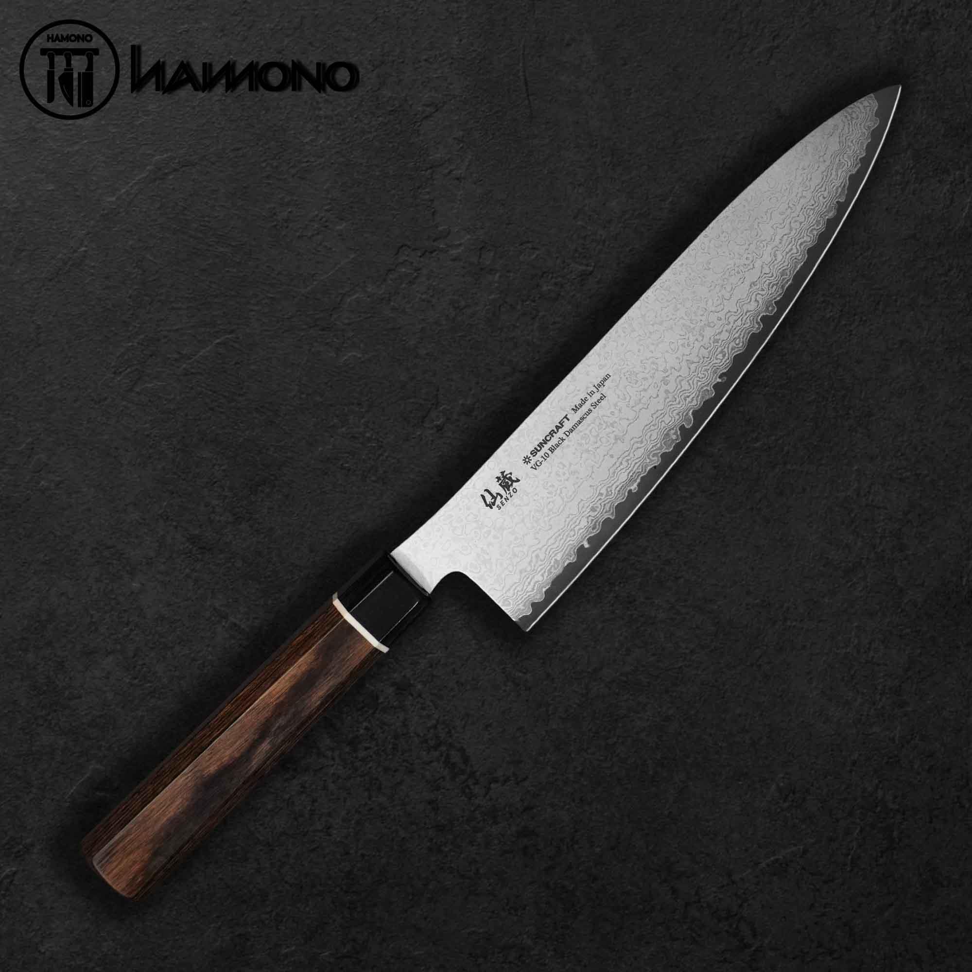 Suncraft Senzo Black Damascus VG10 Steel Chef 200mm