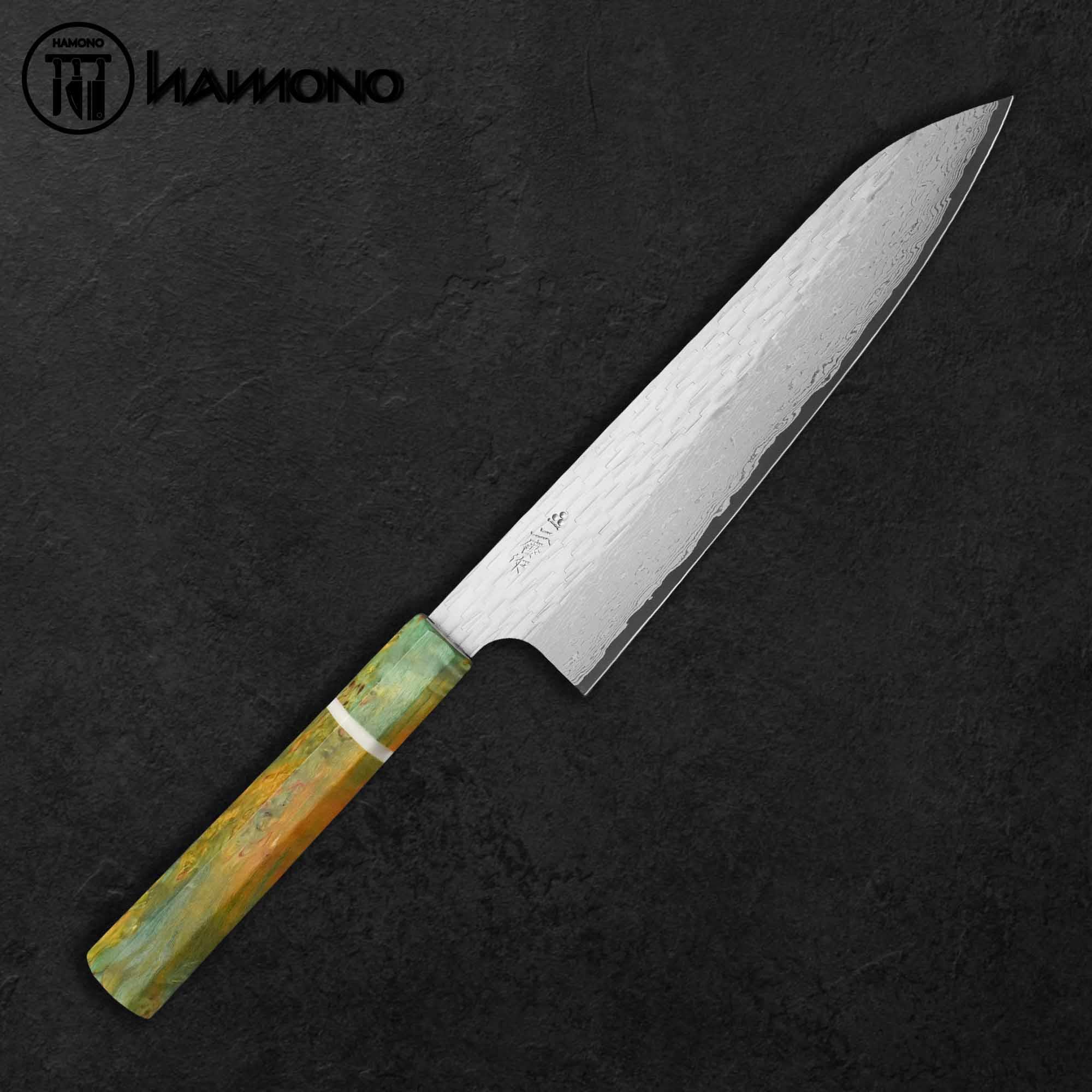 Dao Gyuto Nigara 210mm Thép VG XEOS Cán Gỗ Dyed Stabilized (LIMITED)