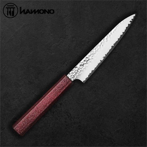 Seki Kanetsugu Utility 150mm VG10 Oak Wood Handle Pattern Red
