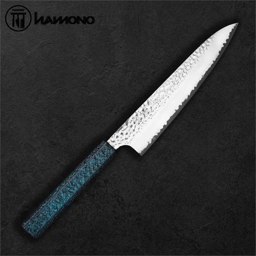 Seki Kanetsugu Chef 200mm VG10 Oak Wood Handle Pattern Blue