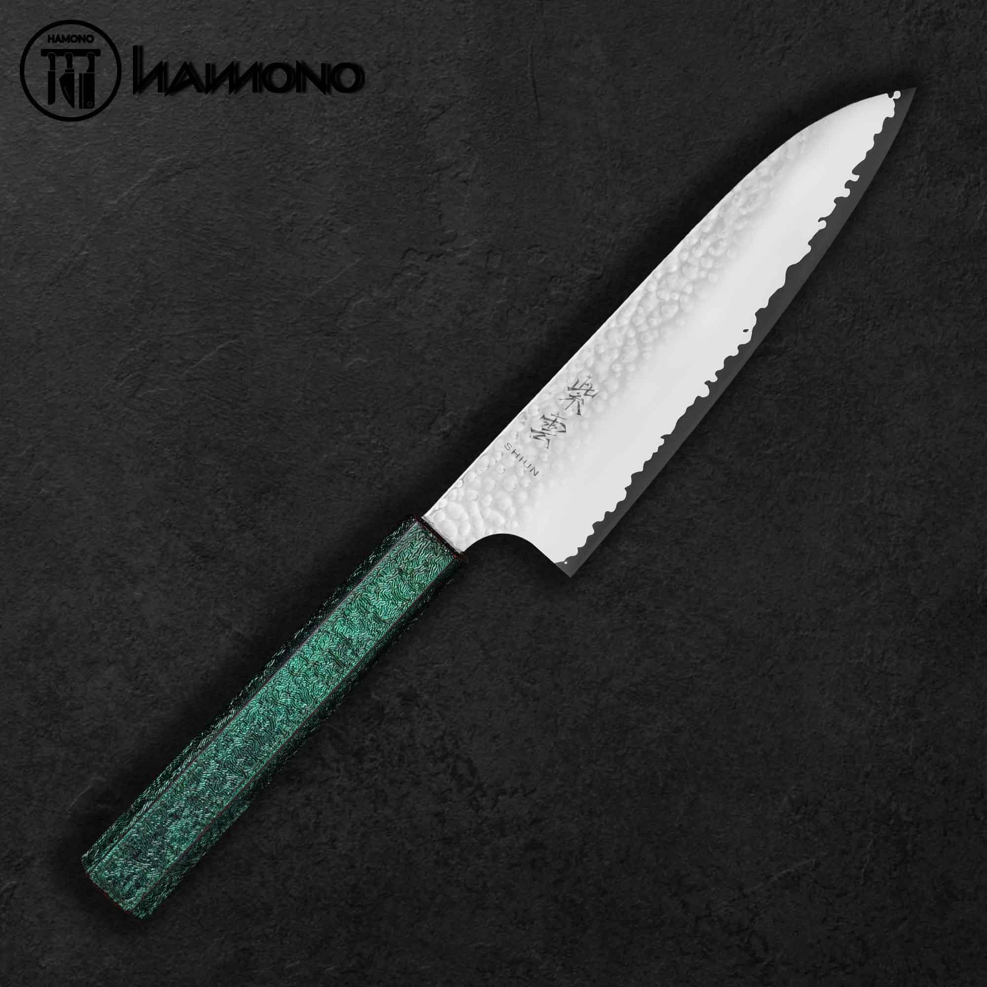 Dao Santoku Seki Kanetsugu VG10 170mm Cán Xanh Lá