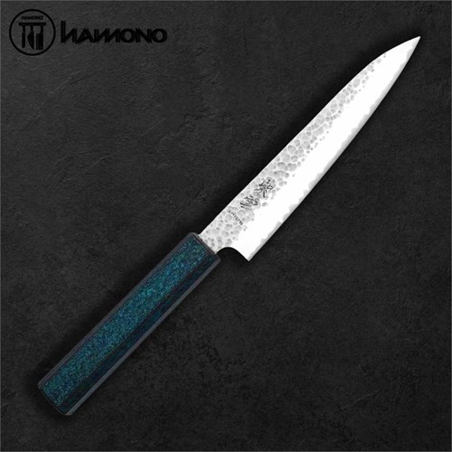 Seki Kanetsugu Utility 150mm VG10 Oak Wood Handle Pattern Blue