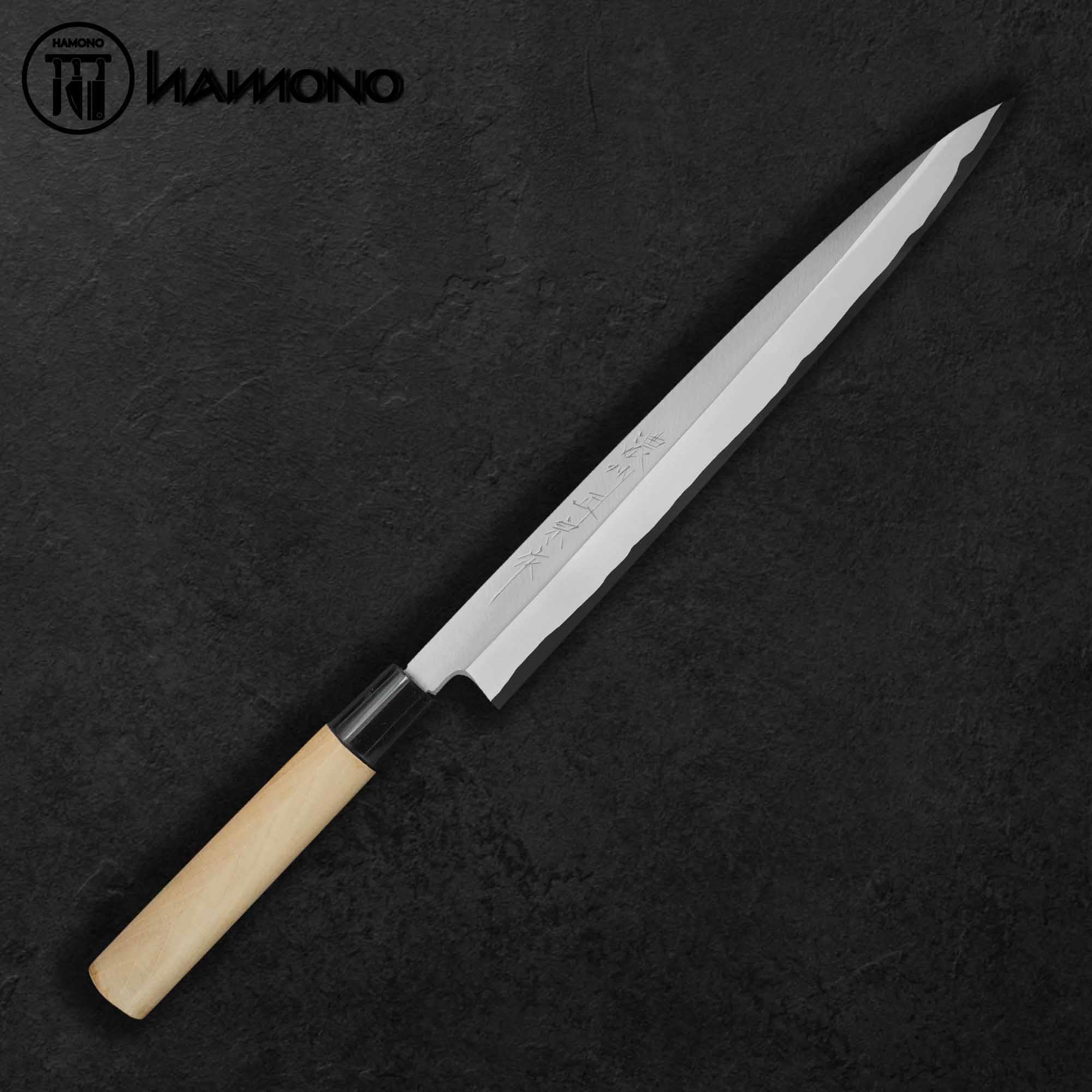 Dao Hidari Yoshimitsu Yanagiba Sashimi Thép Trắng Shirogami 2 300mm