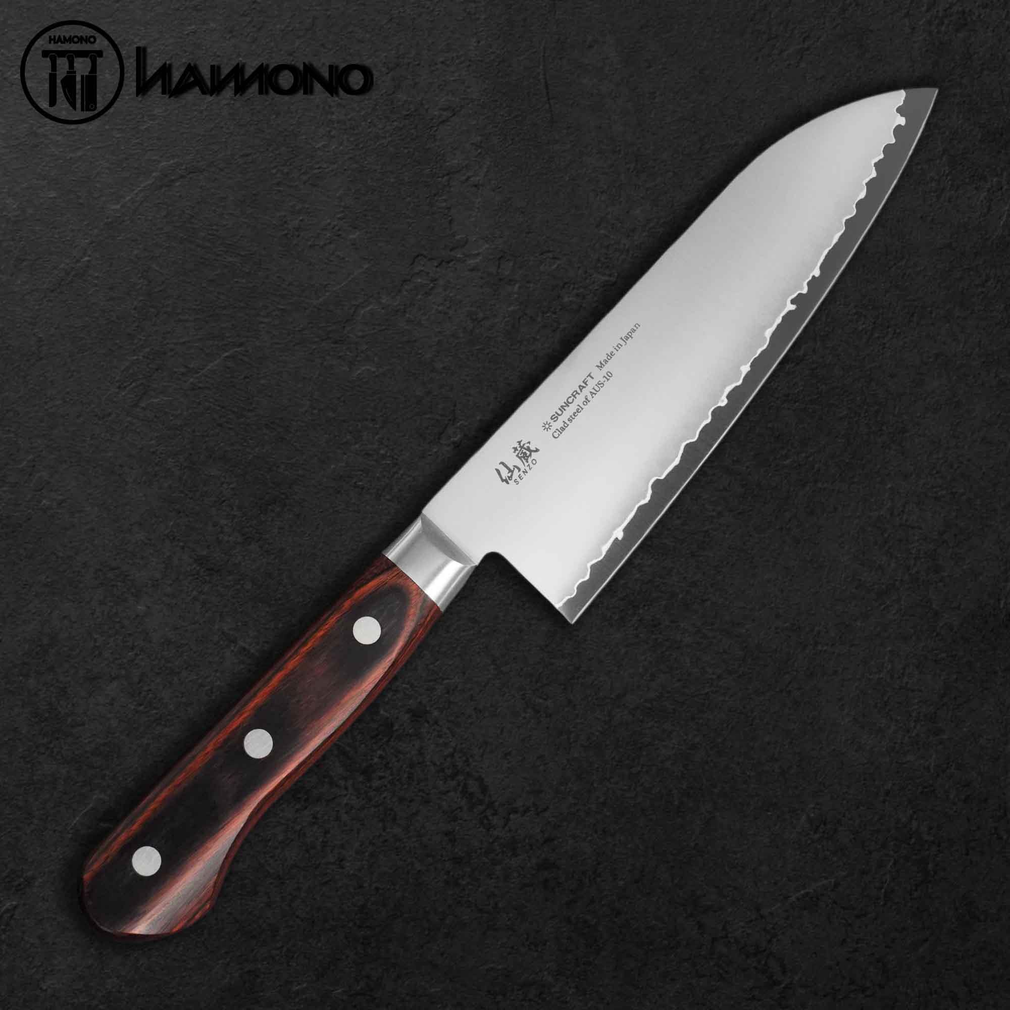 Dao Đa Năng Senzo Clad Thép AUS10 Santoku 165mm
