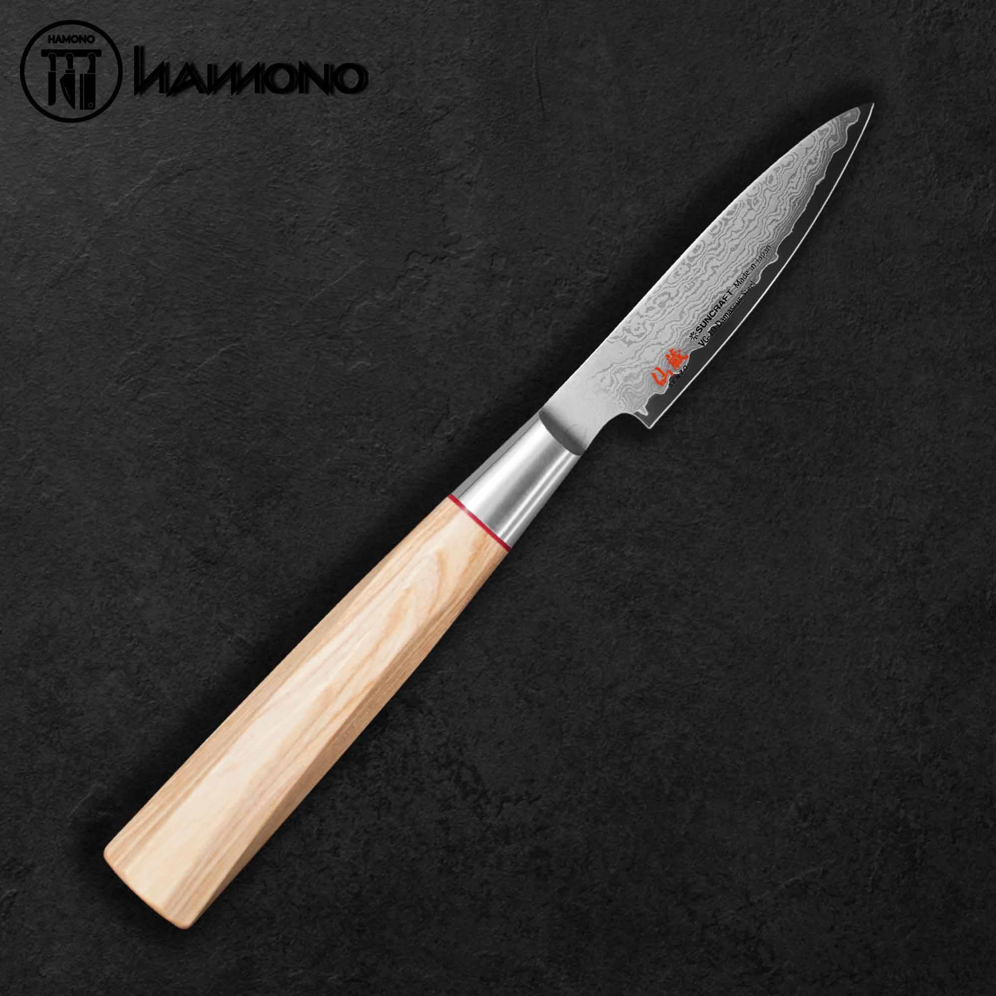 Dao Đa Năng Senzo Twisted Octagon Thép Damascus VG10 Paring 80mm