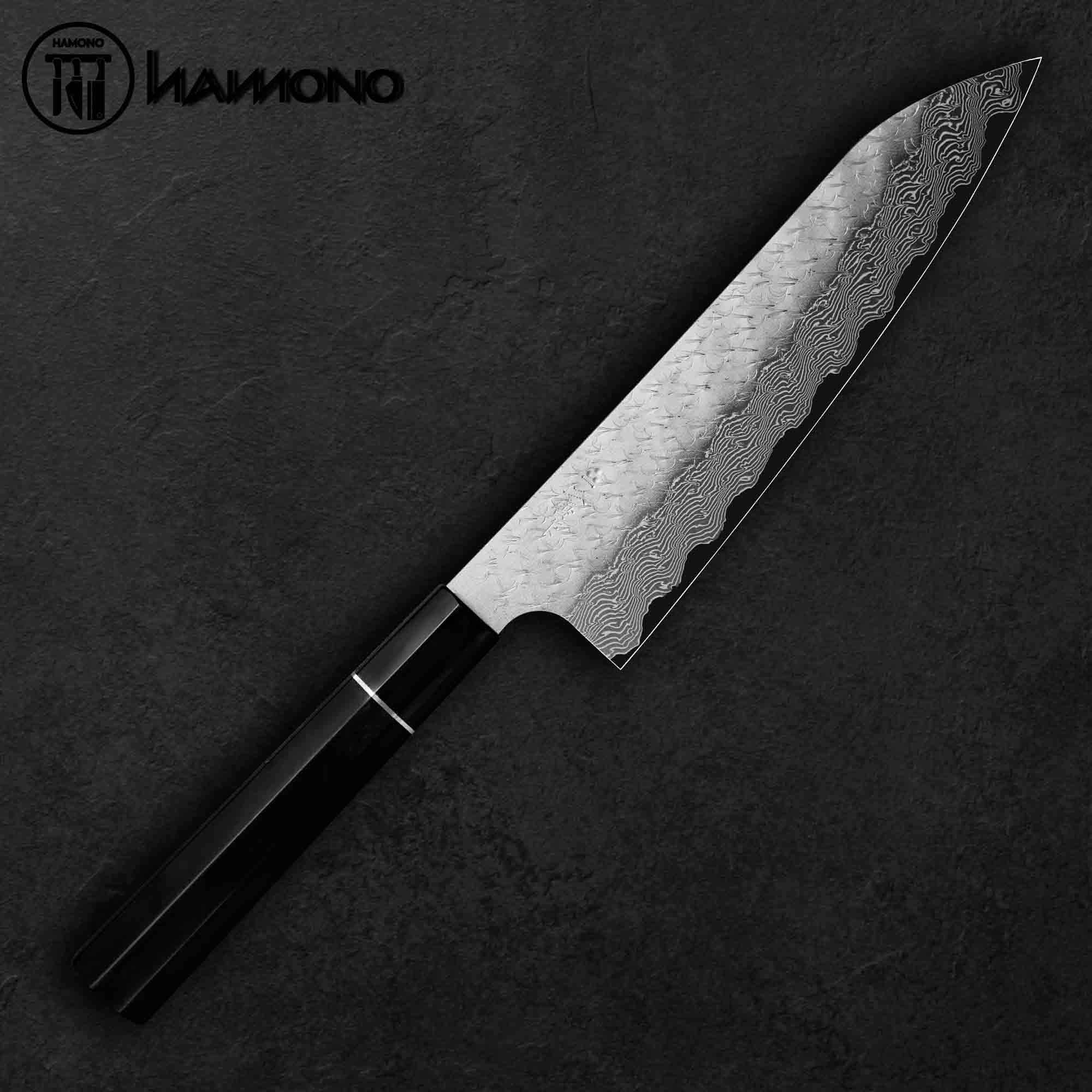 Dao Đa Năng Gyuto Nigara 210mm SPG STRIX Cán Gỗ Mun (LIMITED)