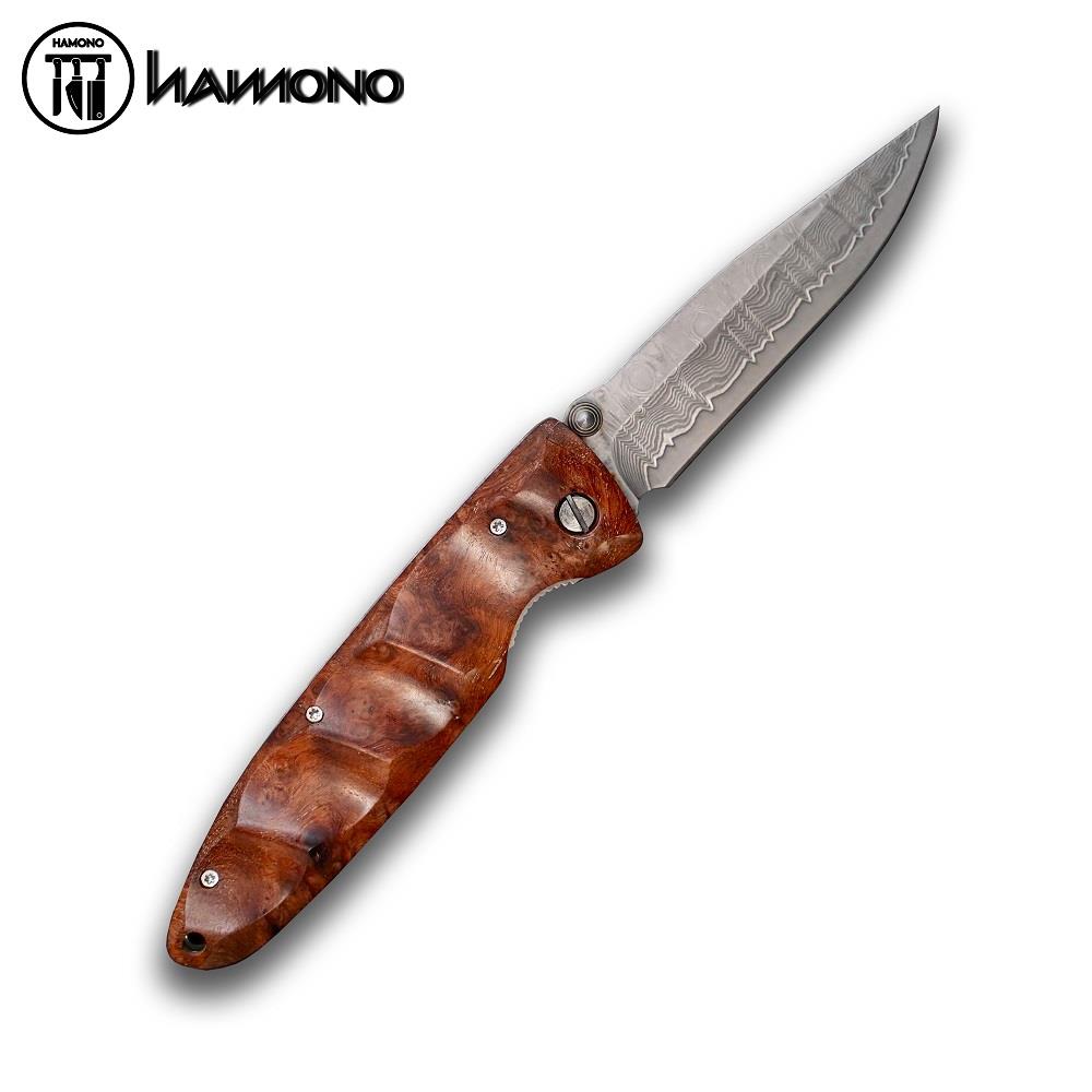 Dao Gập MCUSTA Thép Damascus VG10 Cán Gỗ