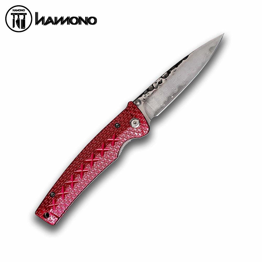 Dao Gập MCUSTA Damascus Lõi VG10 Cán Đỏ